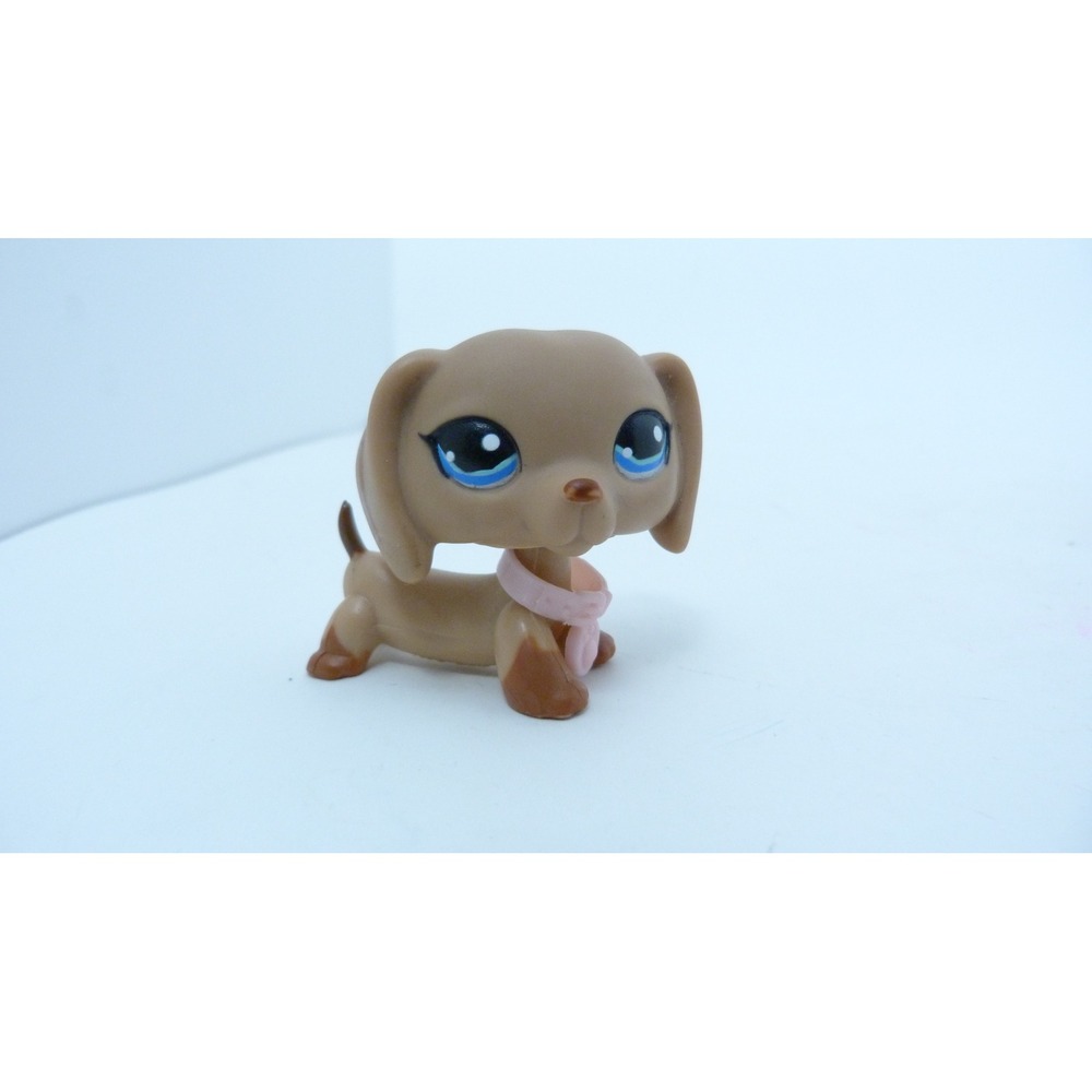 Littlest Pet Shop Dachshund 518 Tan Blue Eyes Brown Ears Hasbro G2 Figure